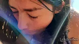 she swallows cum outdoors, can you guess the wild spot