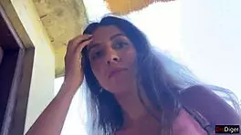 hey cutie, eating burger with cum on face in public?