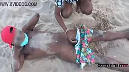 huge foreplay on the beach leads to wet pussy sex with my friend and her natural tits