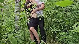 quick forest bang after a long student walk