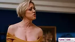 big tits cougar stepmom tongues her teen 18+ stepdaughters pussy