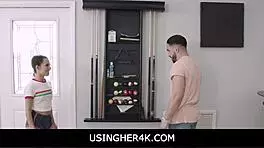 Usingher4k- teen free used on a pool table- freya von doom