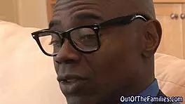 Reality stepdaughters give blowjobs and get cum in interracial scene