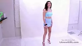 brunette teen gets fucked by father-in-law during modeling interview and swallows