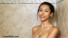 Asian Teen Model Poses In Sensual Bath During Photoshoot