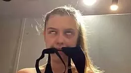 Big dildo stretches tight ass during wild face-sitting session in public daring play