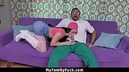 hot stepdaughter bends over for doggystyle plowing 😈