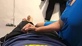 i'm so horny finding my stepsister in her room with ripped clothes and socks, wanting to lick her ass and creampie her pussy