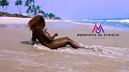 Watch this ebony teen bounce her wet pussy on big cock for creampie.