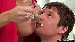 euro milf titfucks her stepsons friend