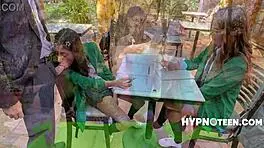 Emotional bookworm students offer passionate blowjobs