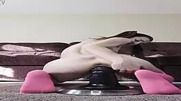 Tiny Girl Rides Giant Horse Cock Dildo Hard!