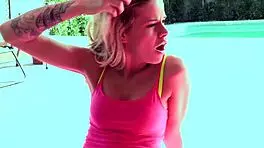 nikki hearts and jessa rhodes get wet and wild poolside