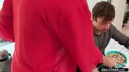 euro milf titfucks her stepsons friend