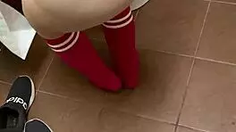 Cute Pink Sock Freak Submits to Humiliation