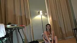 sexy college girl shows panties and ass