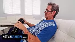 forbidden sex with step-grandpa felt insanely good, i made him cum