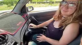 Curvy Latina offers gas or ass in the car.