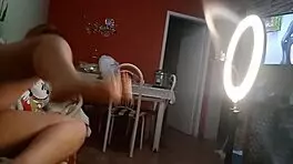 Young 18+ Shows Swollen Pussy and Ass on Video Call