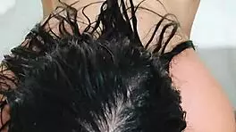 Hey, this couple helps the maid's daughter with some morning fun in public