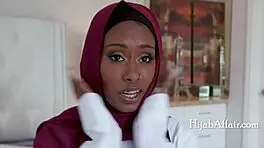 Innocent ebony teen 18+ fae explores her first sexual adventure with axel haze in hijab pov