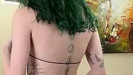 Kit Summers In Cute Black Bodysuit And Gothic Miniskirt