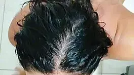 Hey, this couple helps the maid's daughter with some morning fun in public