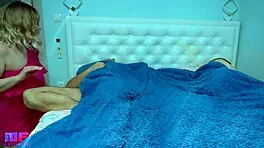 Blonde stepdaughter sneaks in to seduce her stepfather for sex.