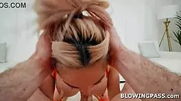 Crystal rush flexing deepthroating big cock handjob skills