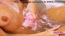 sexy college student bathes in pov interview casting with daddy cum