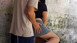 Wife left, short maid grabbed my dick and inserted it inside her at home.