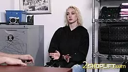 hey, big titty teen shoplifter sucks officer's huge cock in office 😏