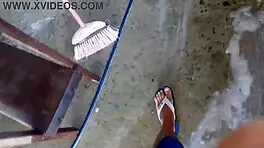 Wife left, short maid grabbed my dick and inserted it inside her at home.