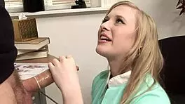 Satine Spark, Young 18+ Blonde, Stuns Client with Hard Doggystyle in Stockings