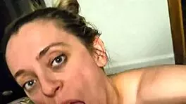 Milf POV Rough Hard Blowjob And Creampie With Muscular Bodybuilder's Big Tits And Cum