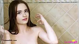 cute teen slut asks, did you see me take a shower?