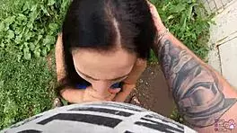 Horny Student Sneaks Blowjob Session Behind Neighbor’s Garage