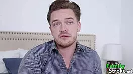 Naughty college girl deepthroats in bathroom