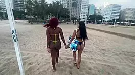 met two hot latina teens on copacabana beach and took them home for interracial fun 😏