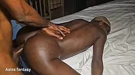 Helping my horny neighbour with a rough back massage! Riding her big black cock?