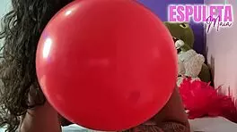 Oh, playing with balloons and my pussy! The rubbing sound is amazing!