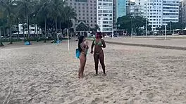 met two hot latina teens on copacabana beach and took them home for interracial fun 😏