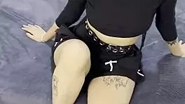 Tiny Emo Goth Teen Feels Nervous During Casting Interview Before Intense Creampie