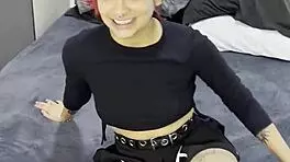 Tiny Emo Goth Teen Feels Nervous During Casting Interview Before Intense Creampie