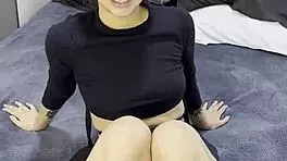 Tiny Emo Goth Teen Feels Nervous During Casting Interview Before Intense Creampie