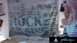 Futuristic MILF dominates vintage nerdy girls in rough threesome scissoring