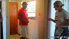 Caught my wife bent over fucking the pizzaguy on spycam 📹