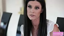 Lesbian boss seduces new sexy employee with oral kisses.