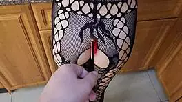 yo, check this horny blonde deepthroating a big dick in the kitchen