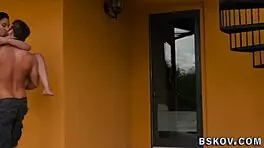 ebony teen gets facial from big cock.